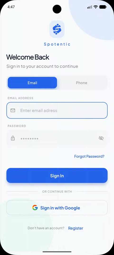 Spotentic app demo