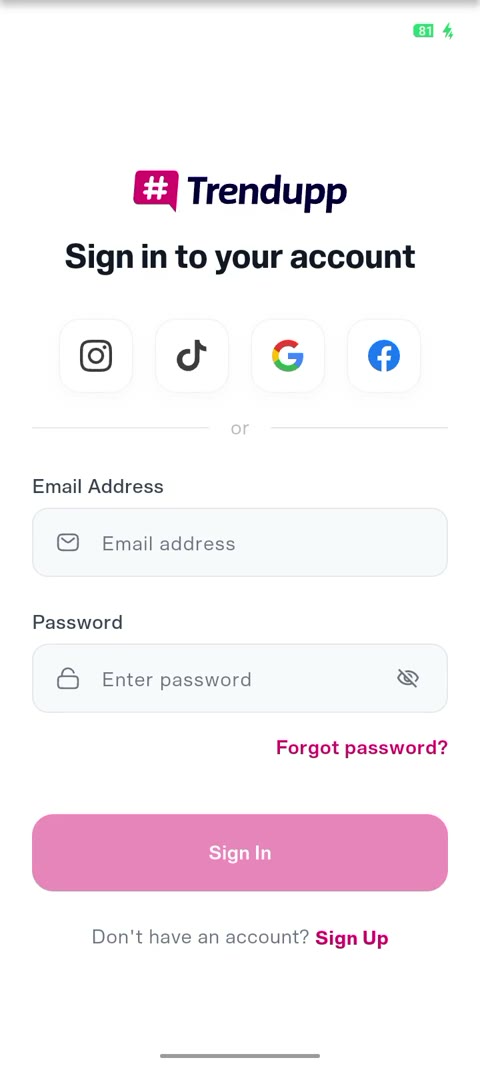 Trendupp app demo