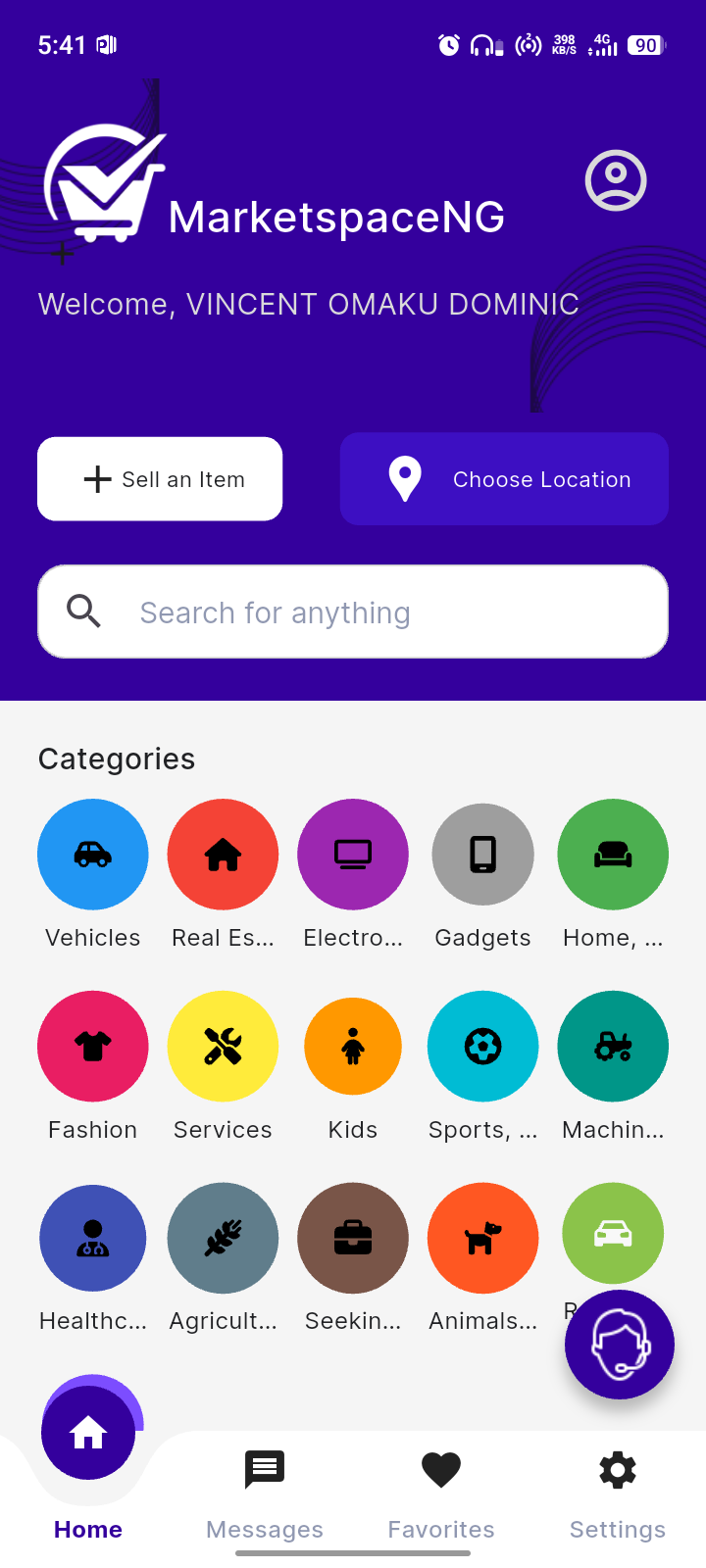 Marketspace NG app demo